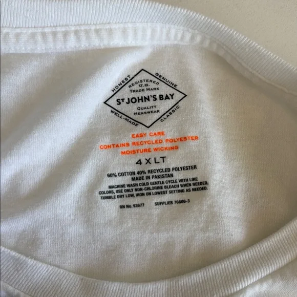 St. John's Bay White Short Sleeve Tee Casual Comfort - Picture 3 of 5